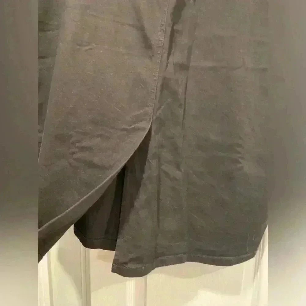 Dickies Black Cotton Spandex Mini Skirt Back Slit Button Front Plus Size 24 - Picture 6 of 10